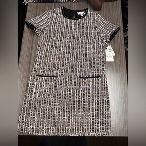 CeCe Monochrome Tweed Mini Dress